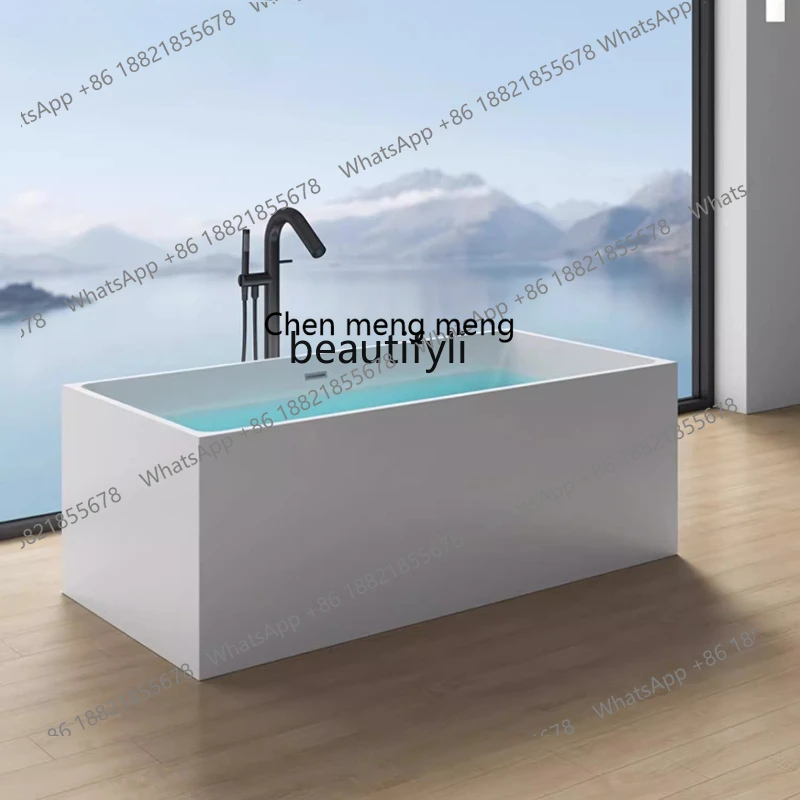 Simple Freestanding Rectangular Acrylic Bathtub for Home Use Japanese Style Small Apartment Bathroom Tub
Simple Freestanding Rectangular Acrylic Bathtub for Home Use Japanese Style Small Apartment Bathroom Tub