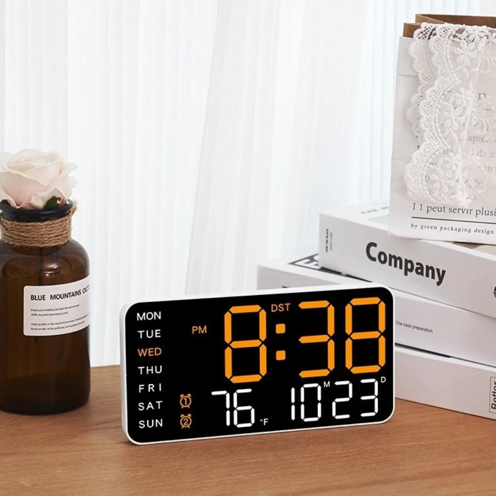 Voice Control Digital Wall Clock Large Display Week Date Display LED Alarm Clock Temperature Display DST Function
Voice Control Digital Wall Clock Large Display Week Date Display LED Alarm Clock Temperature Display DST Function
