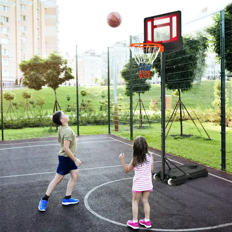 4.3-8.2 FT Portable Basketball Hoop with Adjustable Height and Wheels-Red
4.3-8.2 FT Portable Basketball Hoop with Adjustable Height and Wheels-Red