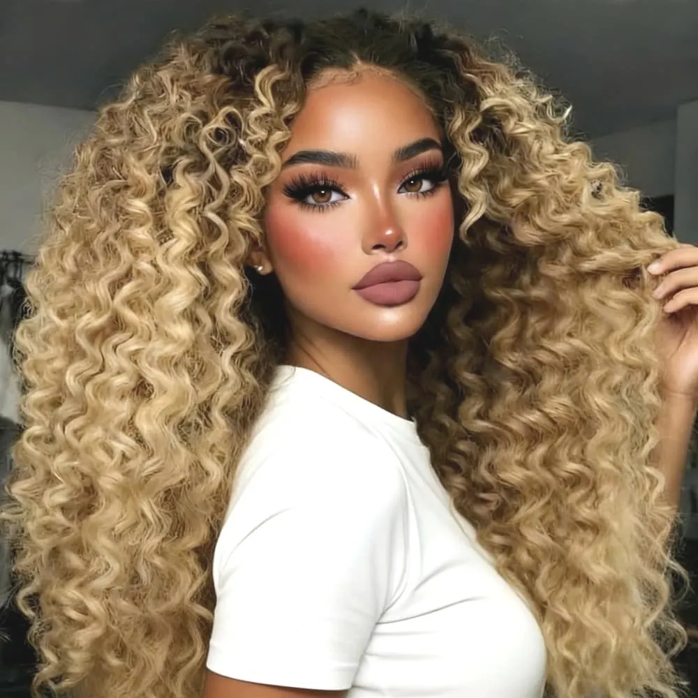 Синтетический парик Deep Wave с кружевной передней частью, плотность 180%, 13x4 HD, омбре блонд, кудрявый, для косплея, вечеринок, K-Pop
Синтетический парик Deep Wave с кружевной передней частью, плотность 180%, 13x4 HD, омбре блонд, кудрявый, для косплея, вечеринок, K-Pop