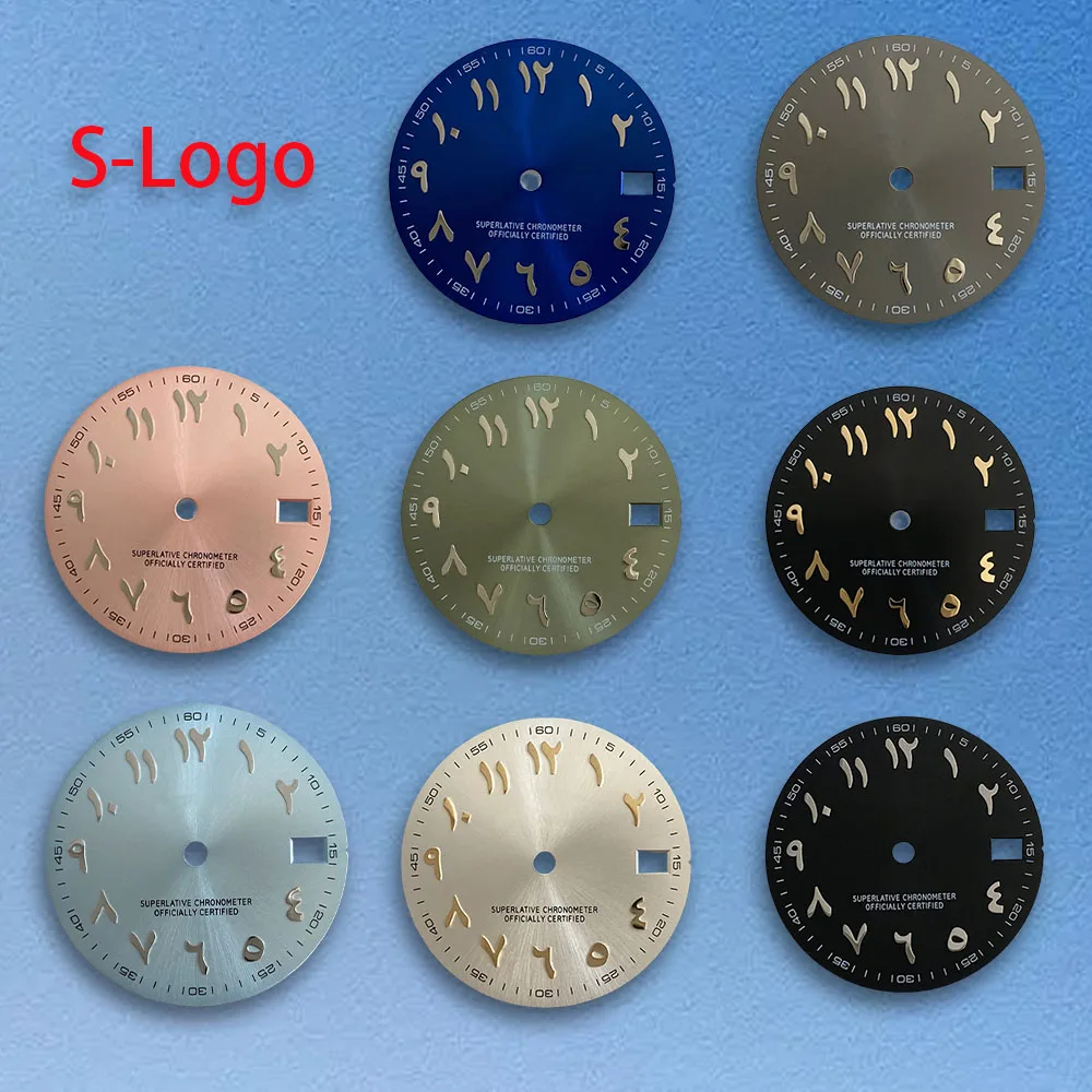 28.5mm S Logo Arab Dial Fit NH35/NH36/4R/7S Movement High Quality Sunray Dial Watch Modification Accessories
28.5mm S Logo Arab Dial Fit NH35/NH36/4R/7S Movement High Quality Sunray Dial Watch Modification Accessories 