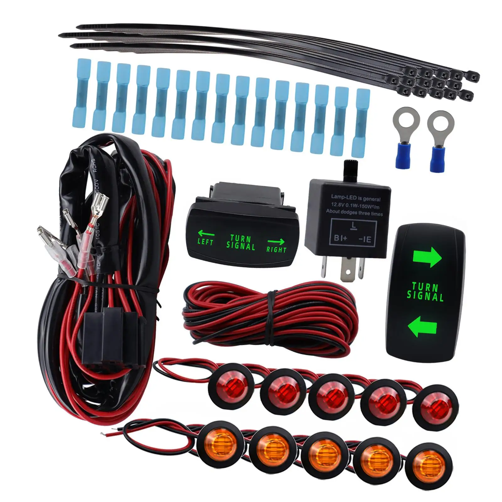 ATV UTV Turn Signal Kit Flasher Relay Wire Harness for ATV UTV Sturdy
ATV UTV Turn Signal Kit Flasher Relay Wire Harness for ATV UTV Sturdy