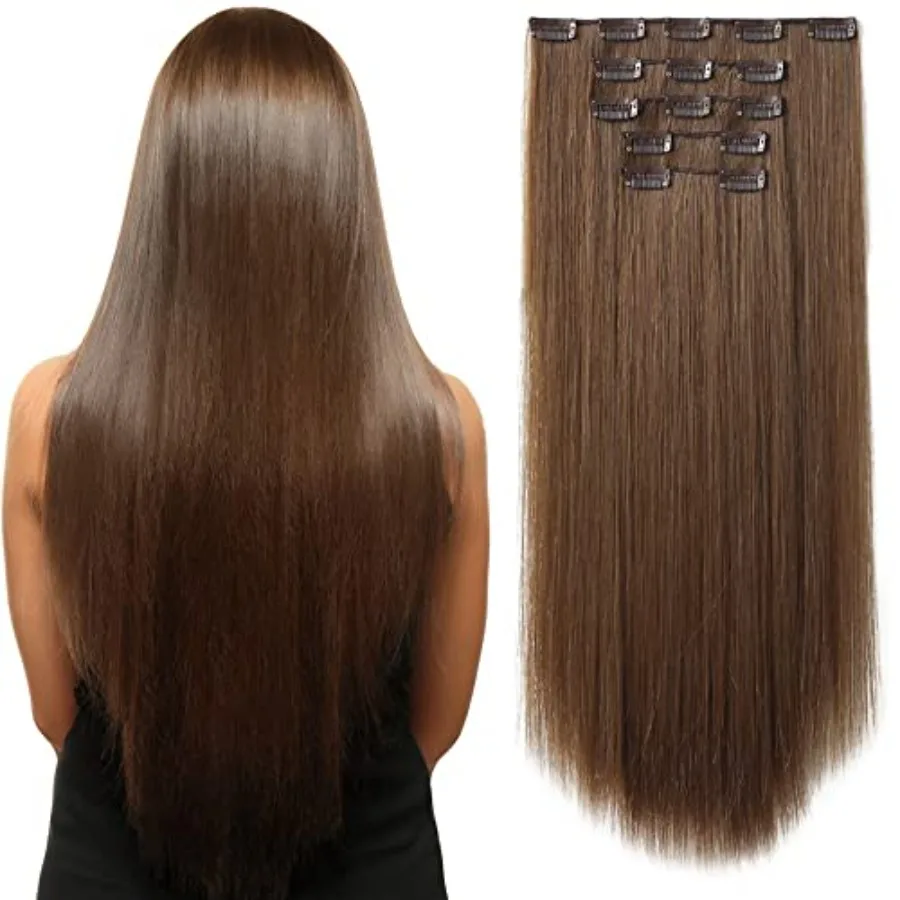 Copper Brown Hair Extension 5PCS 22" Straight Clip In Hair Extensions Halloween Synthetic Thick Hair Pieces Women
Copper Brown Hair Extension 5PCS 22" Straight Clip In Hair Extensions Halloween Synthetic Thick Hair Pieces Women