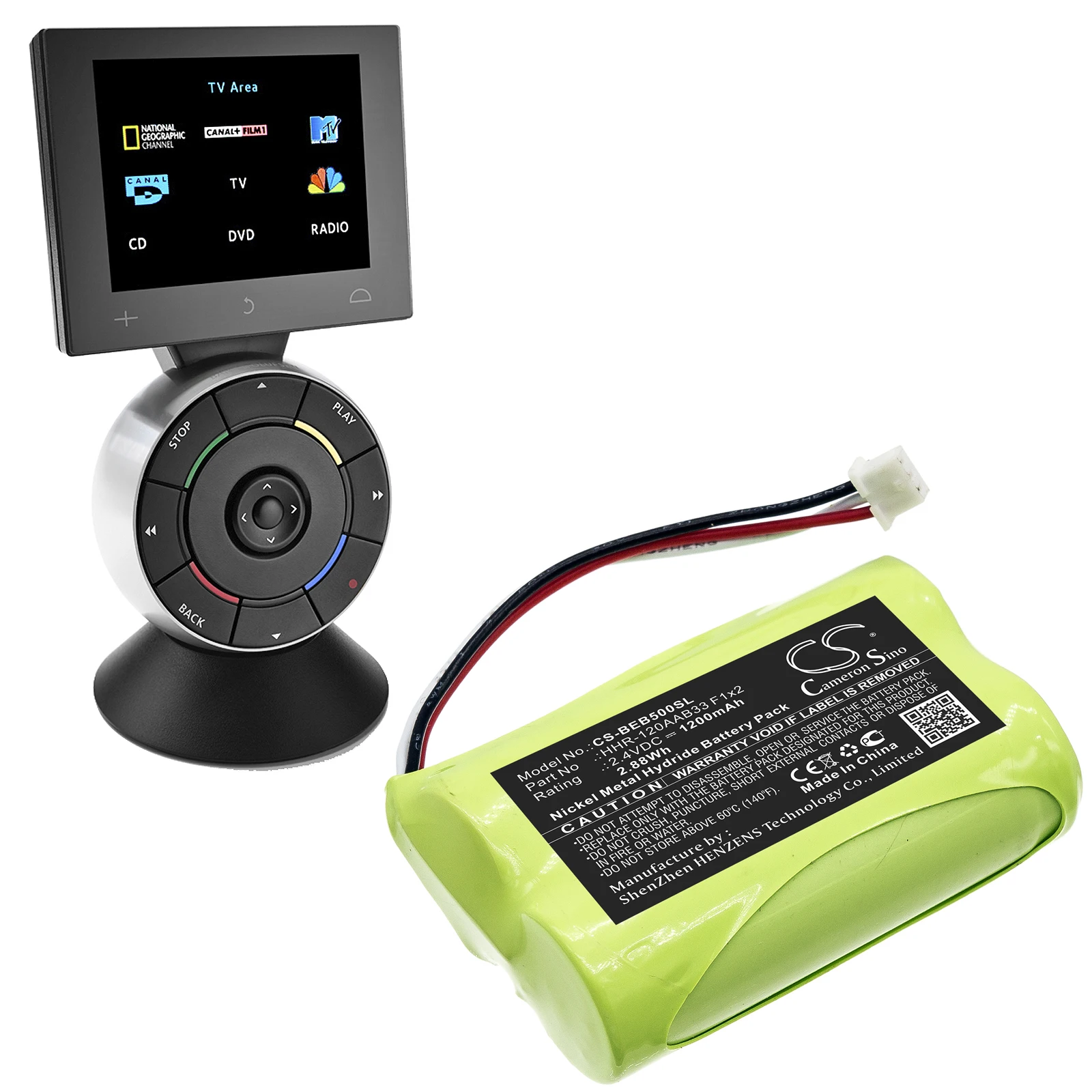 Remote Control 1200mAh / 2.88Wh Battery For Bang & Olufsen:HHR-120AAB33 F1x2,Beo5,Beo6
Remote Control 1200mAh / 2.88Wh Battery For Bang & Olufsen:HHR-120AAB33 F1x2,Beo5,Beo6