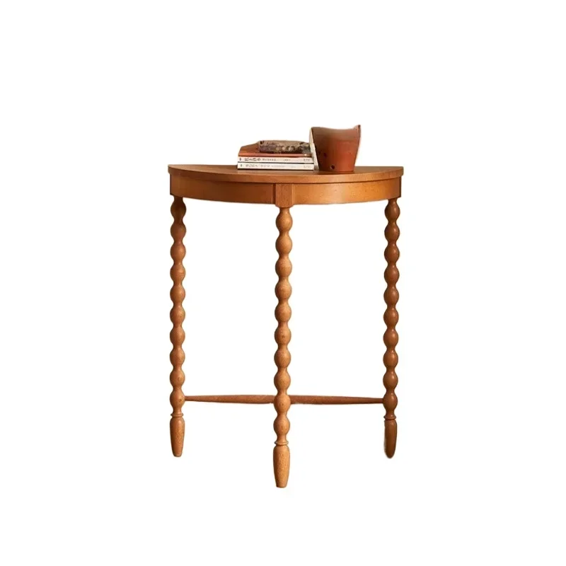 French retro solid wood entrance table, living room semi-circular decorative cabinet against the wall
French retro solid wood entrance table, living room semi-circular decorative cabinet against the wall