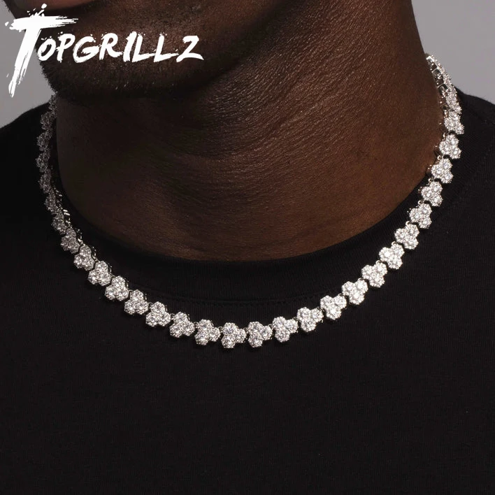TOPGRILLZ Fashion 10MM Honeycomb Chain Bling Bling Micro Pave Cubic Zirconia Necklace Hollow Back Hip Hop Tennis Chains
TOPGRILLZ Fashion 10MM Honeycomb Chain Bling Bling Micro Pave Cubic Zirconia Necklace Hollow Back Hip Hop Tennis Chains