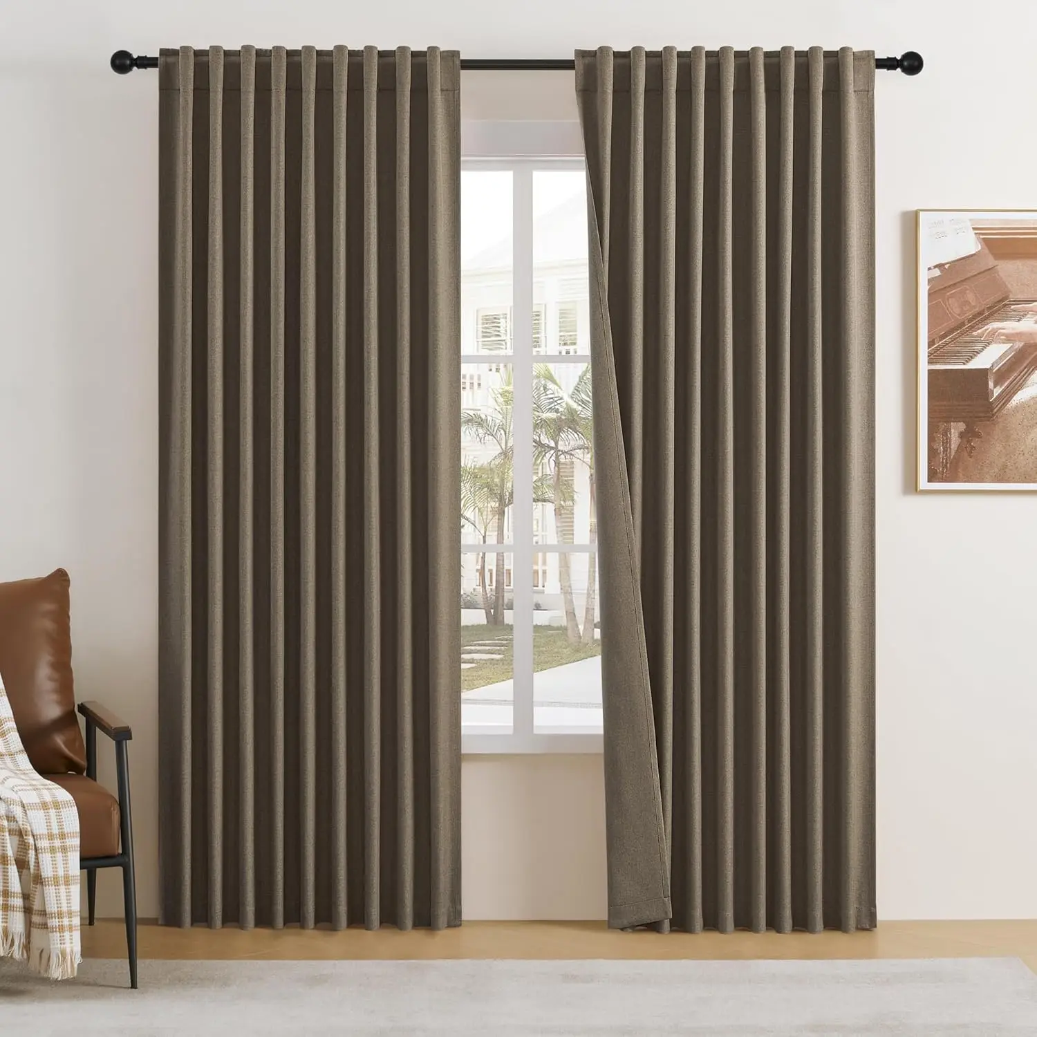 Chocolate Brown Blackout Curtains 96 Inches Long 2 Panels, Faux Linen Textured Pleated Look Vertical Blinds Window Curta
Chocolate Brown Blackout Curtains 96 Inches Long 2 Panels, Faux Linen Textured Pleated Look Vertical Blinds Window Curta