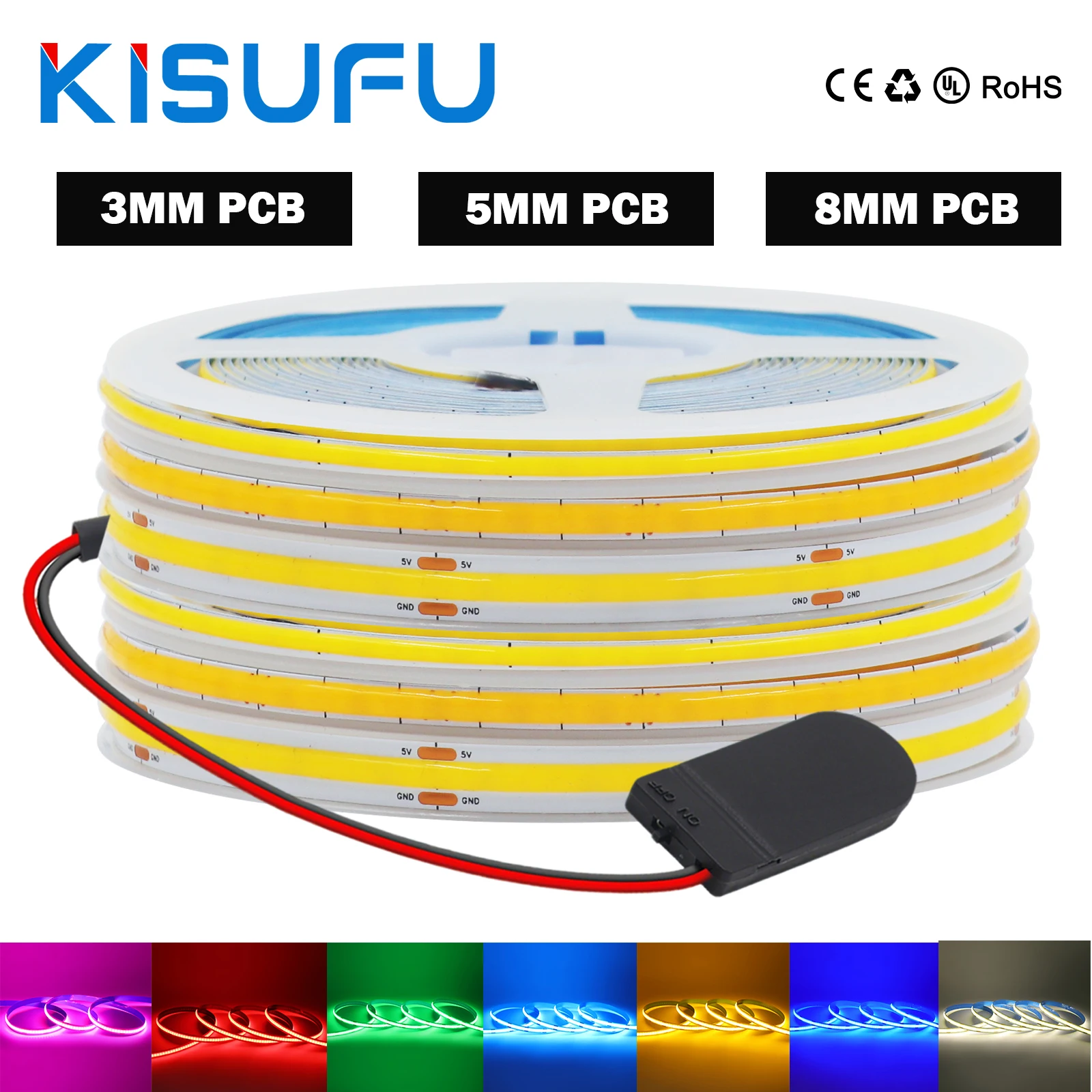3mm 5mm 8mm PCB 5V COB LED Strip Battery Powered 320LEDs/M High Density Flexible Adhesive Tape Room TV Backlight 0.5m-5m 9Colors
3mm 5mm 8mm PCB 5V COB LED Strip Battery Powered 320LEDs/M High Density Flexible Adhesive Tape Room TV Backlight 0.5m-5m 9Colors