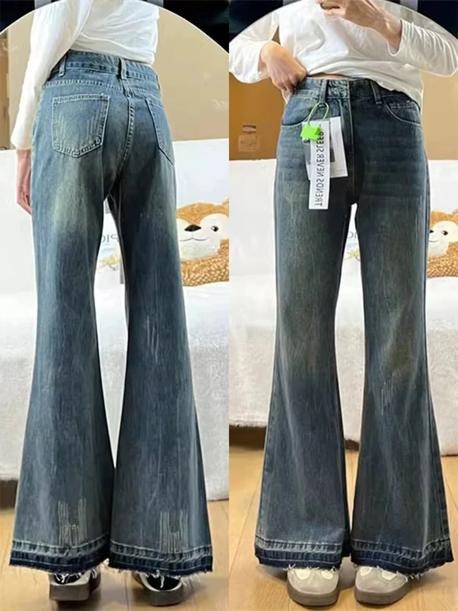 Джинсы-клеш в американском ретро-стиле больших размеров для женщин, весна-осень, свободные, с высокой талией, прямые, в пол
Джинсы-клеш в американском ретро-стиле больших размеров для женщин, весна-осень, свободные, с высокой талией, прямые, в пол