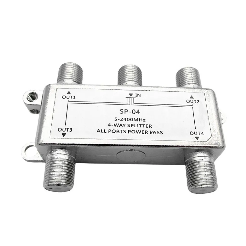 4 Ways TV Satellite Splitter 5-2400MHz F Type TV Signal Antenna Cable Coaxial Splitter Distributor For Home TV Equipments
4 Ways TV Satellite Splitter 5-2400MHz F Type TV Signal Antenna Cable Coaxial Splitter Distributor For Home TV Equipments