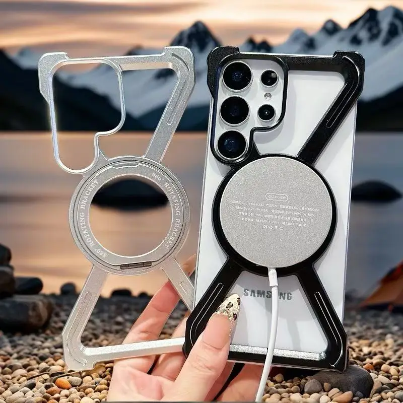 Титановый металлический чехол для телефона Samsung Galaxy S25 Ultra S24Ultra Phone Magsafe Bumper с 360° ° Чехол-держатель с магнитным вращением
Титановый металлический чехол для телефона Samsung Galaxy S25 Ultra S24Ultra Phone Magsafe Bumper с 360° ° Чехол-держатель с магнитным вращением