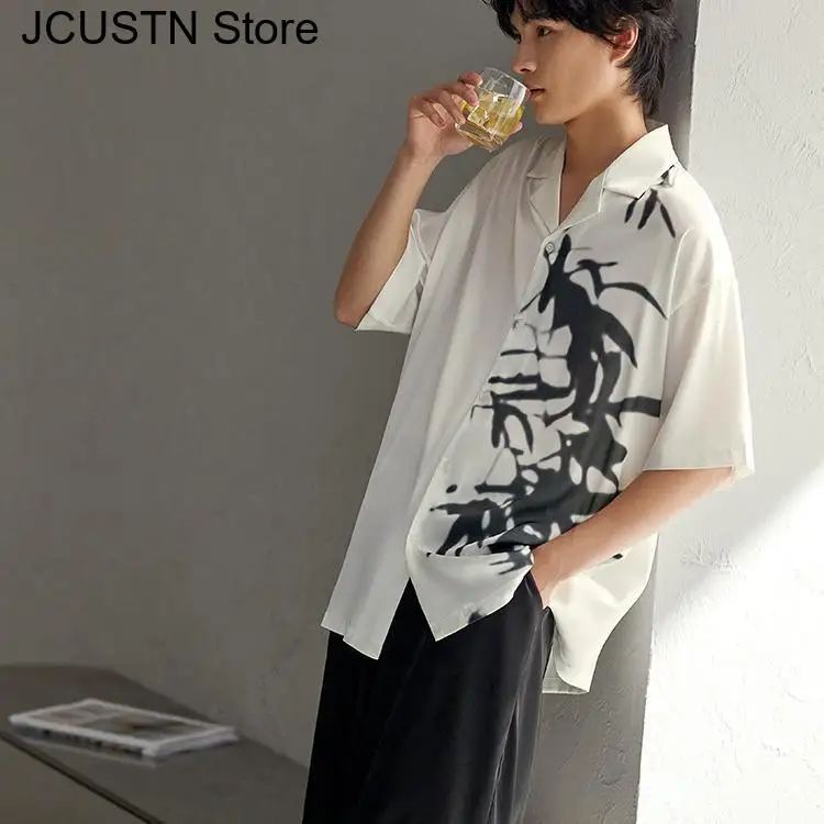 Bamboo Leaf Print Shirt Male Thin Summer New Y2K Gothic T-Shirt New Chinese Style Tops Harajuku Streetwear Short Sleeve Blouse
Bamboo Leaf Print Shirt Male Thin Summer New Y2K Gothic T-Shirt New Chinese Style Tops Harajuku Streetwear Short Sleeve Blouse