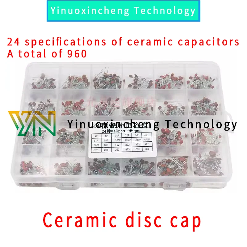 960 pieces of 24 specifications 2pF-100nF 50V ceramic chip capacitors, directly inserted into capacitor boxes
960 pieces of 24 specifications 2pF-100nF 50V ceramic chip capacitors, directly inserted into capacitor boxes