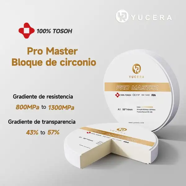 Yucera Pro Master Dental Zirconia Blocks - High-Quality Ceramic for Dental Crowns
Yucera Pro Master Dental Zirconia Blocks - High-Quality Ceramic for Dental Crowns