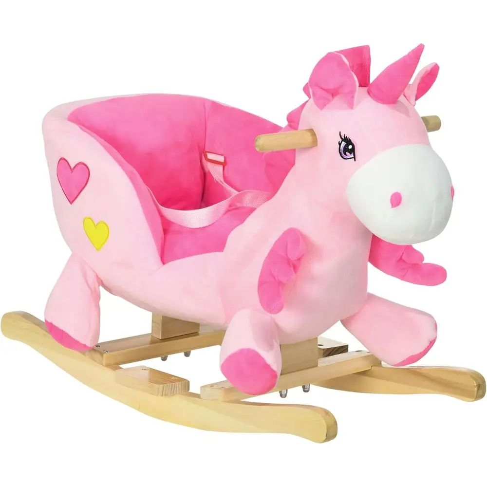 Pink Toddler Rocking Horse with Wooden Base, 32 Songs, Safety Belt for 1.5-3 Years Old
Pink Toddler Rocking Horse with Wooden Base, 32 Songs, Safety Belt for 1.5-3 Years Old