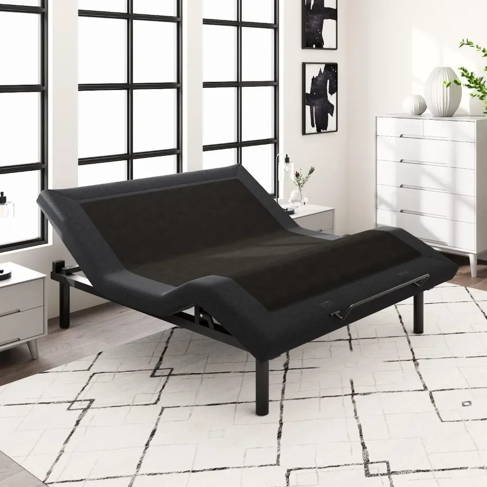 King Adjustable Bed Frame with Upholstered, Motor, Wireless Remote, Head and Foot Incline, Intelligent Sleep Aid, Bed Frame
King Adjustable Bed Frame with Upholstered, Motor, Wireless Remote, Head and Foot Incline, Intelligent Sleep Aid, Bed Frame