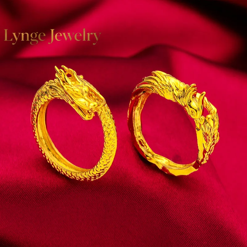 Lynge Jewelry 24K Gold AU999 Unisex Dragon Phoenix Open Ring - 3D Dragon Phoenix Relief , Men's Tough Women's Elegant, Couple Ri
Lynge Jewelry 24K Gold AU999 Unisex Dragon Phoenix Open Ring - 3D Dragon Phoenix Relief , Men's Tough Women's Elegant, Couple Ri