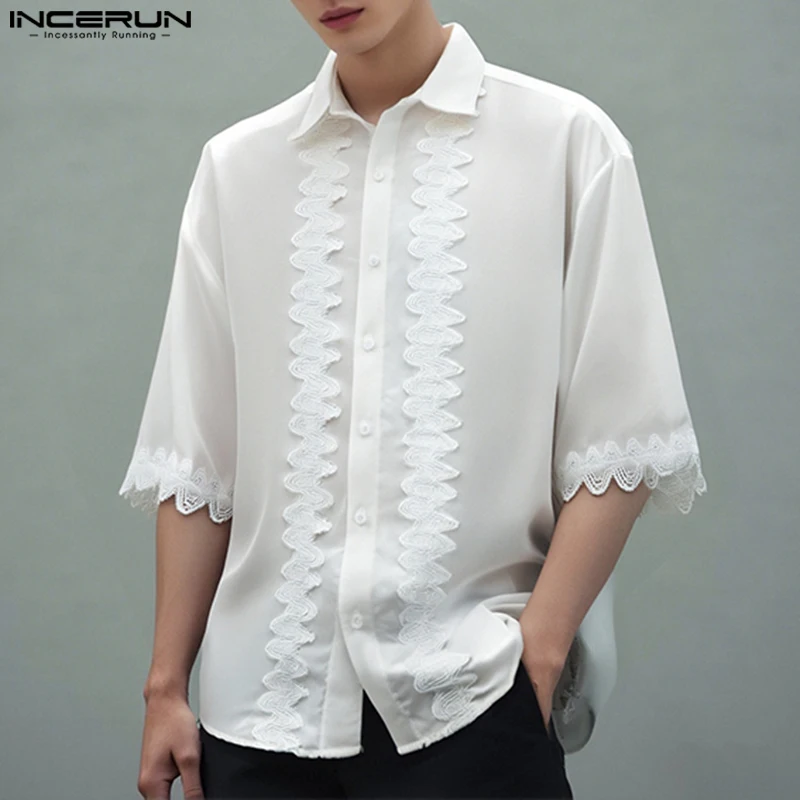 INCERUN Men Shirt Lace Patchwork Lapel Short Sleeve Button Men Clothing Streetwear 2025 Oversize Fashion Casual Male Shirts
INCERUN Men Shirt Lace Patchwork Lapel Short Sleeve Button Men Clothing Streetwear 2025 Oversize Fashion Casual Male Shirts