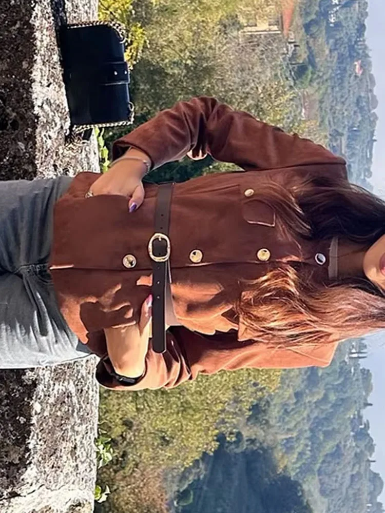 HH Элегантные женские однобортные однотонные уличные куртки с искусственным карманом и поясом, осеннее женское короткое пальто с круглым вырезом и длинными рукавами
HH Элегантные женские однобортные однотонные уличные куртки с искусственным карманом и поясом, осеннее женское короткое пальто с круглым вырезом и длинными рукавами