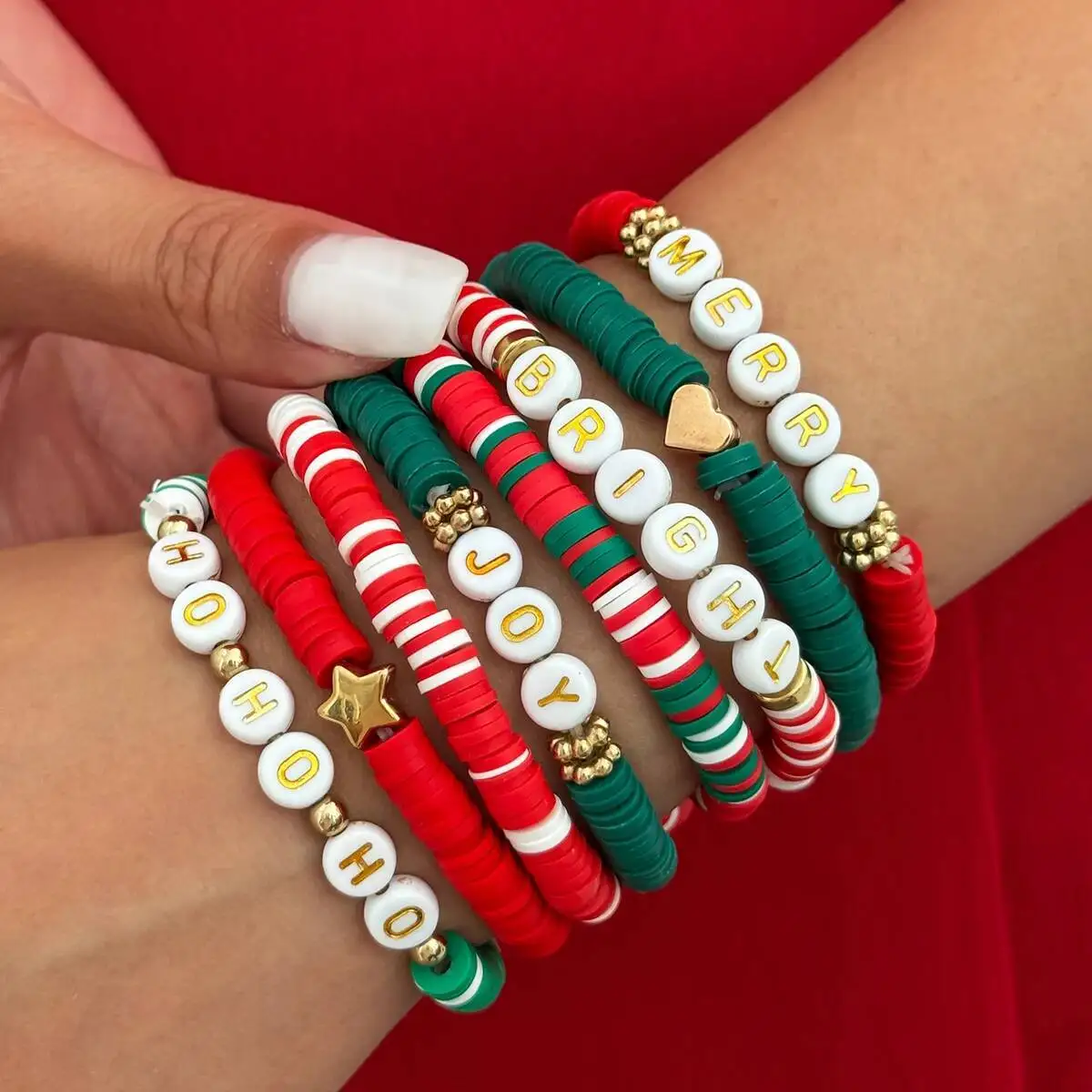 SHIXIN 8pcs/set Red Green Polymer Clay Bead Chain Bracelets for Women New Stackable Elastic Rope Bracelet Christmas Jewelry 2026
SHIXIN 8pcs/set Red Green Polymer Clay Bead Chain Bracelets for Women New Stackable Elastic Rope Bracelet Christmas Jewelry 2026