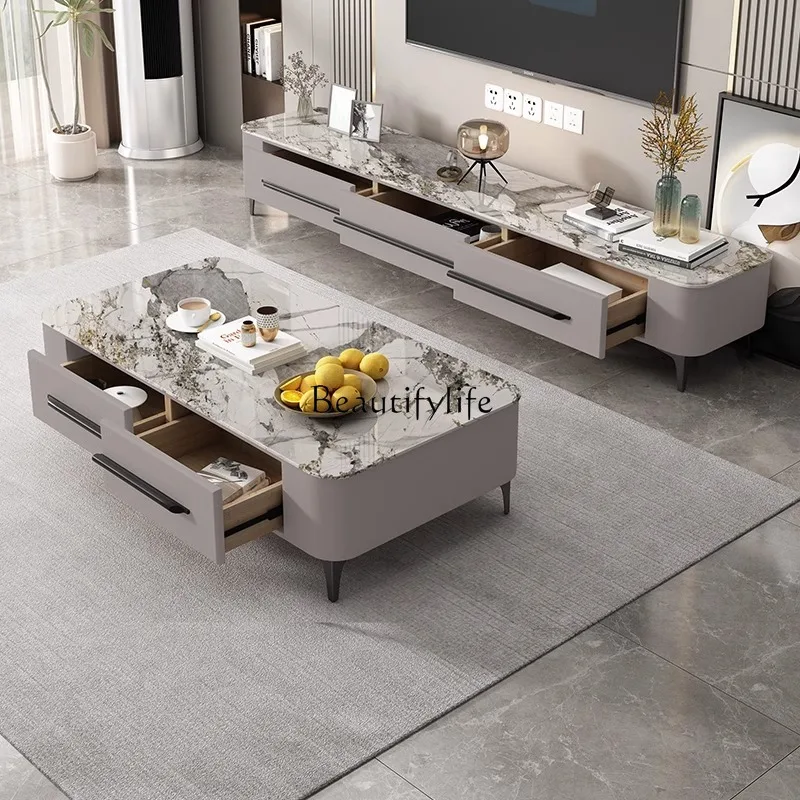 Italian minimalist rock slab coffee table TV cabinet simple modern small apartment
Italian minimalist rock slab coffee table TV cabinet simple modern small apartment