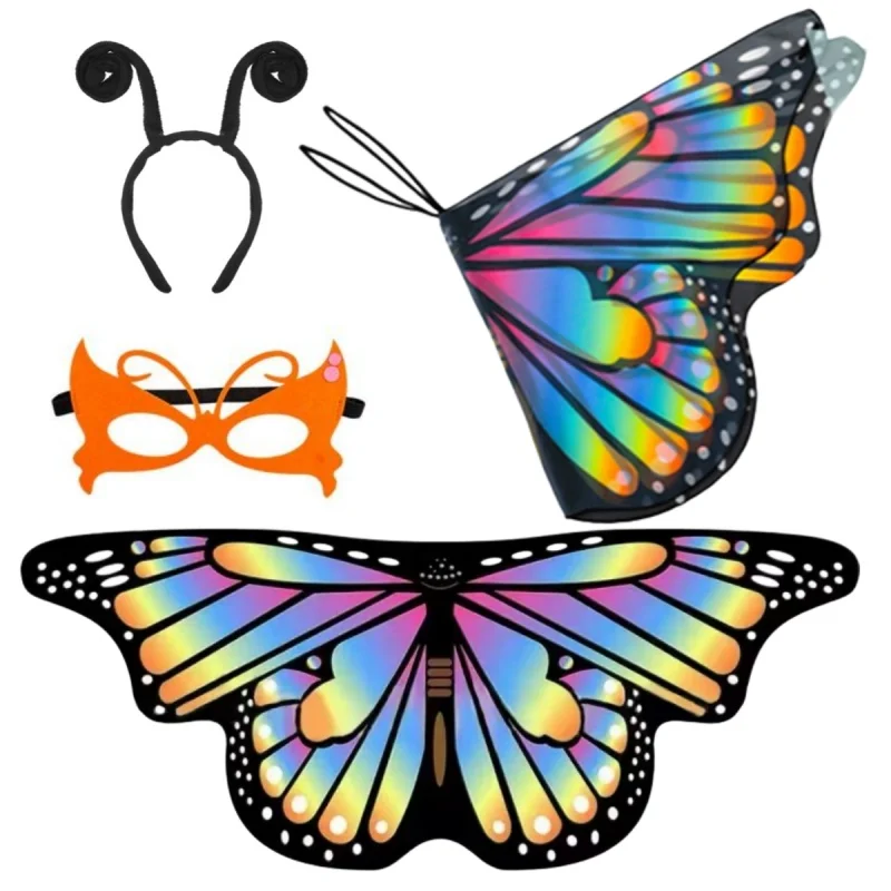 Kids Chiffon Butterfly Wings Cape,Mask,Headband Performance Cosplay Props Elf Angel Wings Cloak Fairy Butterfly Stage Costumes
Kids Chiffon Butterfly Wings Cape,Mask,Headband Performance Cosplay Props Elf Angel Wings Cloak Fairy Butterfly Stage Costumes