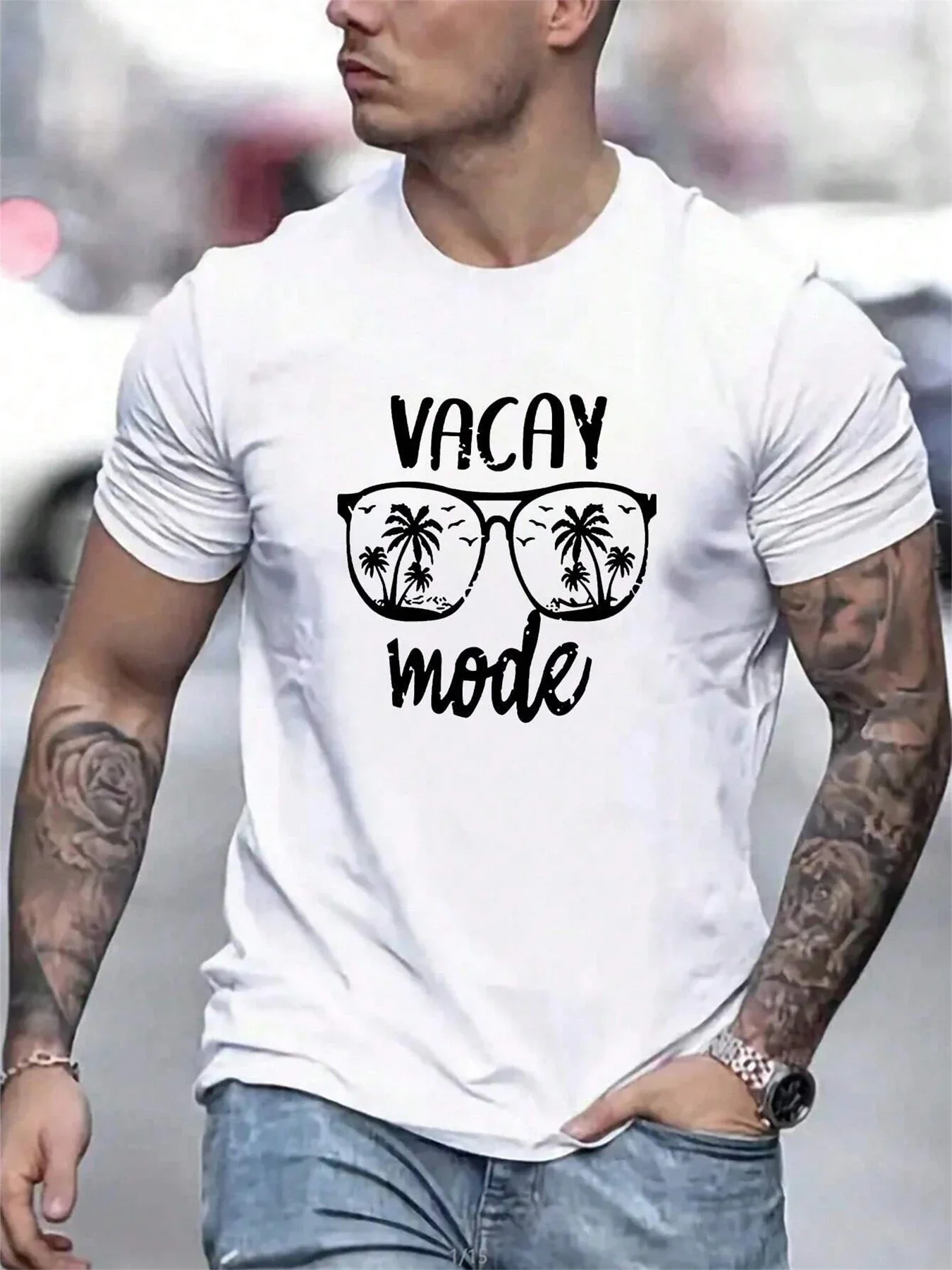Men's Summer 100% Cotton Fashionable Casual Loose Large Casual Vacation Pattern Printed Sporty Round-neck Short-sleeved T-shirt
Men's Summer 100% Cotton Fashionable Casual Loose Large Casual Vacation Pattern Printed Sporty Round-neck Short-sleeved T-shirt