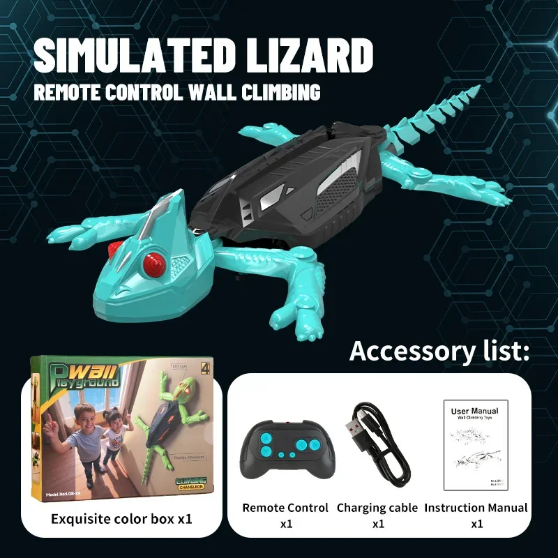 Wall Climbing RC Gecko Toy Rechargeable Remote Control Lizard with LED Eyes for Floor & Wall Gift for Kids Desktop Decoration
Wall Climbing RC Gecko Toy Rechargeable Remote Control Lizard with LED Eyes for Floor & Wall Gift for Kids Desktop Decoration