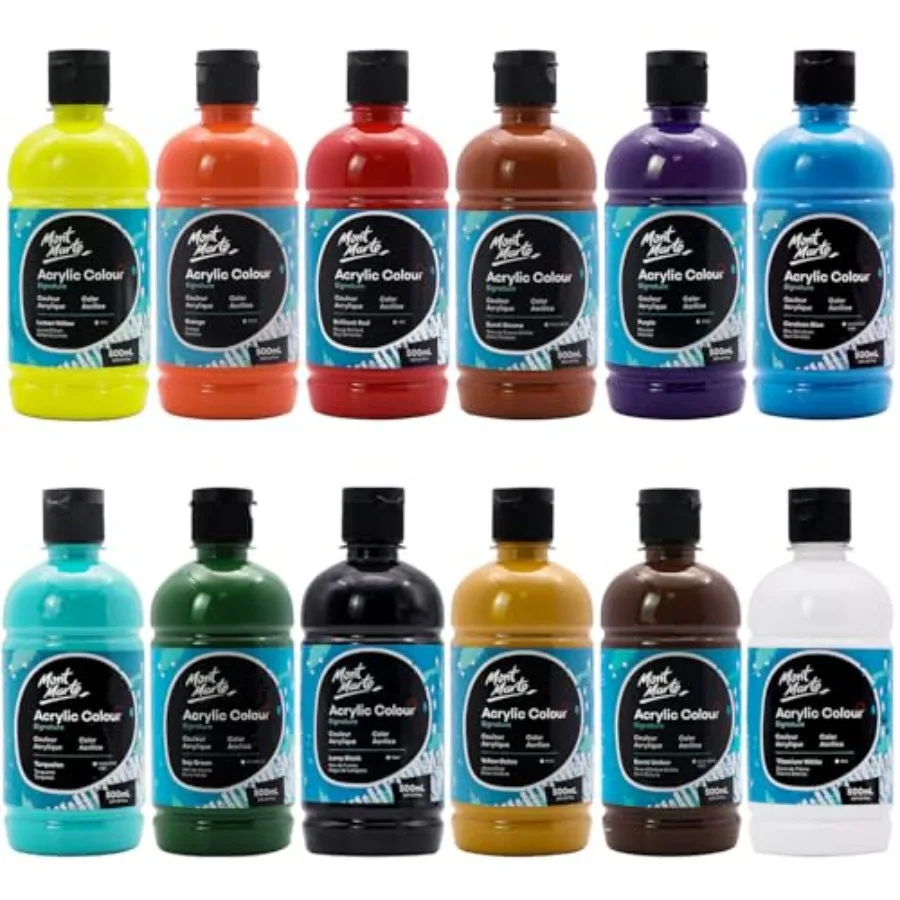 Signature Basic Color Acrylic Paint Set, 16.9oz 500ml,Semi-Matte Finish, Suitable for Canvas, Wood, Fabric, Leather, Cardboard,
Signature Basic Color Acrylic Paint Set, 16.9oz 500ml,Semi-Matte Finish, Suitable for Canvas, Wood, Fabric, Leather, Cardboard,