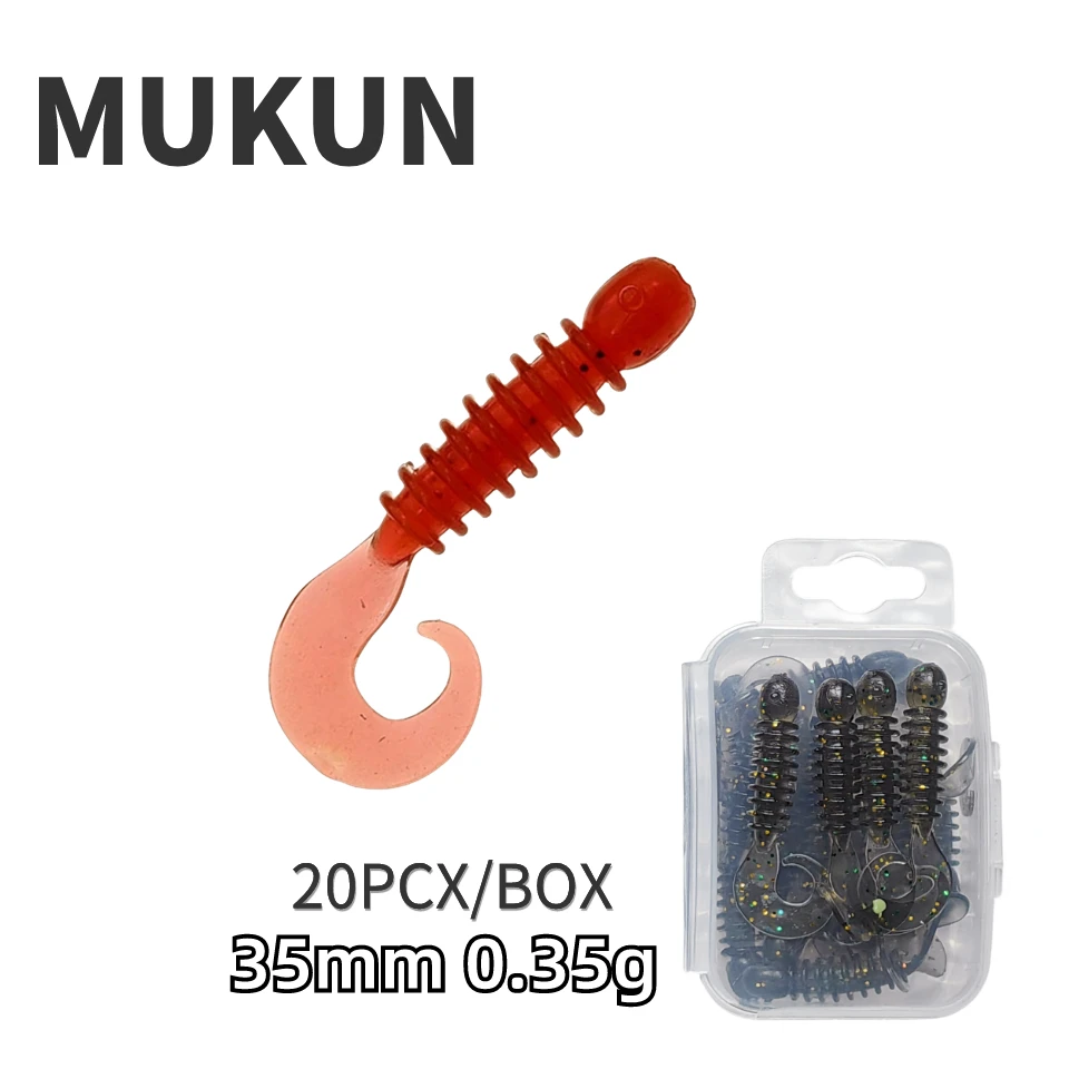 20pcs 3.5cm 0.35g Mini Soft Grub Lure Silicone Bait Volume Tail Worm Lure Wobblers Artificial Larva Shad Fishing Swimbait Tackle
20pcs 3.5cm 0.35g Mini Soft Grub Lure Silicone Bait Volume Tail Worm Lure Wobblers Artificial Larva Shad Fishing Swimbait Tackle