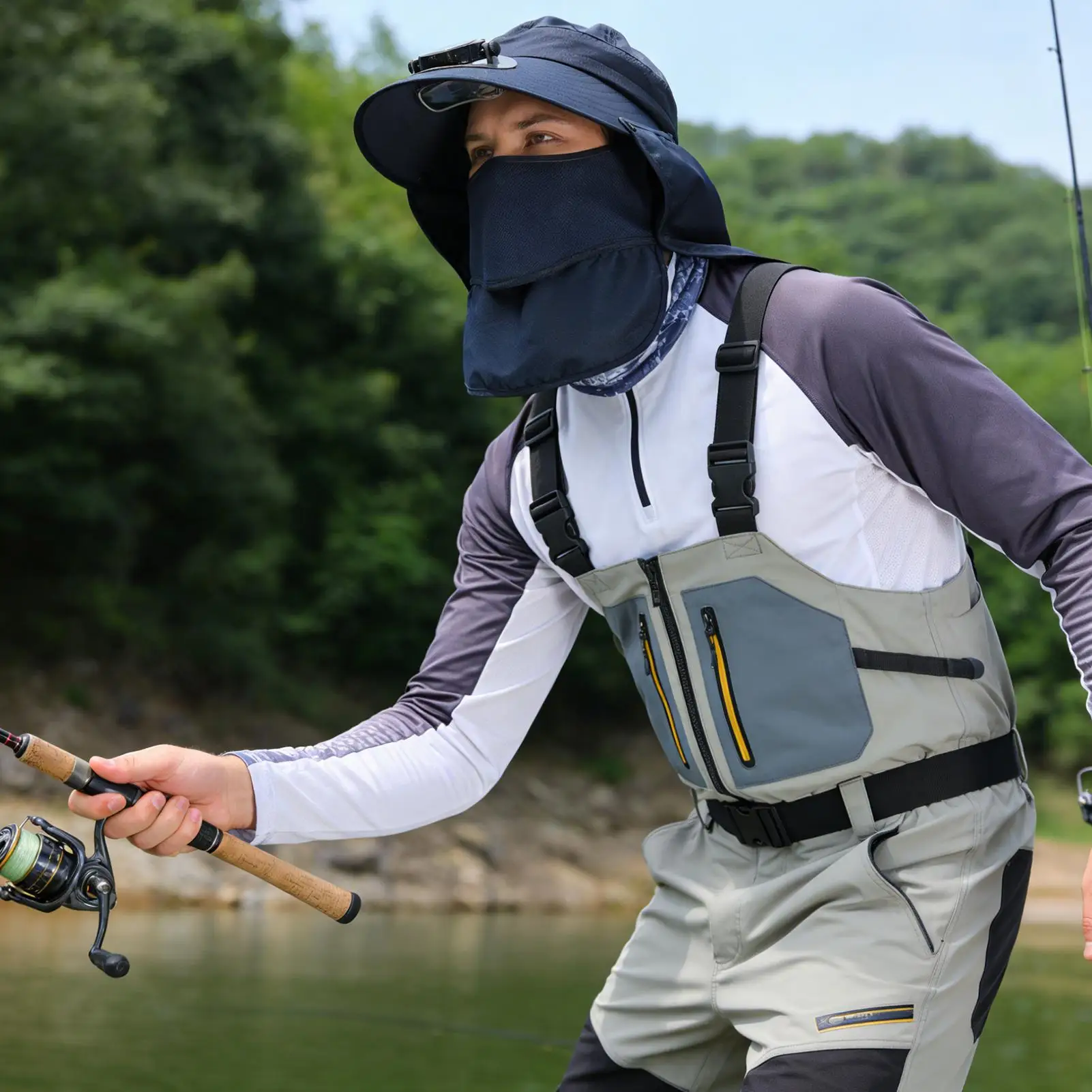Hat With Fan Removable Neck Flap Face Cover Wide Brim UV Protection Breathable Sun Hats For Men Gardening Hiking Fishing Outdoor
Hat With Fan Removable Neck Flap Face Cover Wide Brim UV Protection Breathable Sun Hats For Men Gardening Hiking Fishing Outdoor