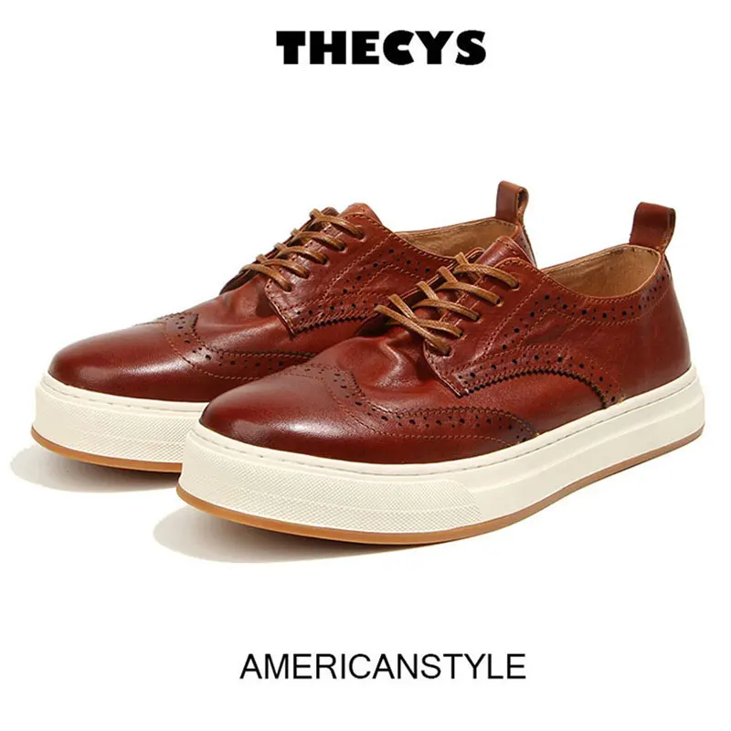 British Retro Men's Loafers Full Grain Leather Carved Lace-up Board Shoes Young Male Casual Brogues All Match Oxfords Sneakers
British Retro Men's Loafers Full Grain Leather Carved Lace-up Board Shoes Young Male Casual Brogues All Match Oxfords Sneakers