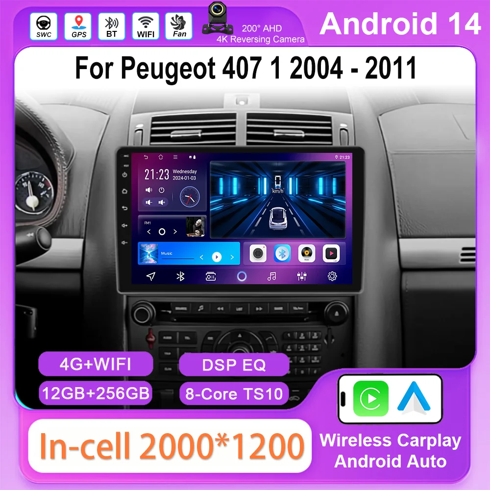 Android Car Radio Stereo For Peugeot 407 1 2004 - 2011 Auto GPS Navigation Multimidia Player Carplay Android Auto 2din DVD WIFI
Android Car Radio Stereo For Peugeot 407 1 2004 - 2011 Auto GPS Navigation Multimidia Player Carplay Android Auto 2din DVD WIFI