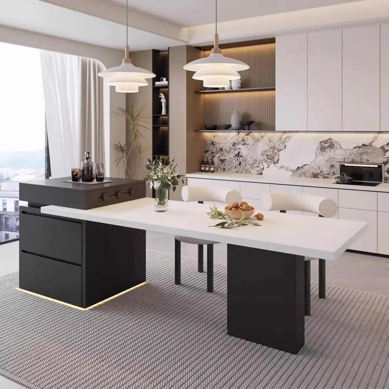 Kitchen Retractable Island Slide Rail Table Integrated Multifunctional Modern Kitchen Slate Countertop Extended Heavy Duty Guide
Kitchen Retractable Island Slide Rail Table Integrated Multifunctional Modern Kitchen Slate Countertop Extended Heavy Duty Guide