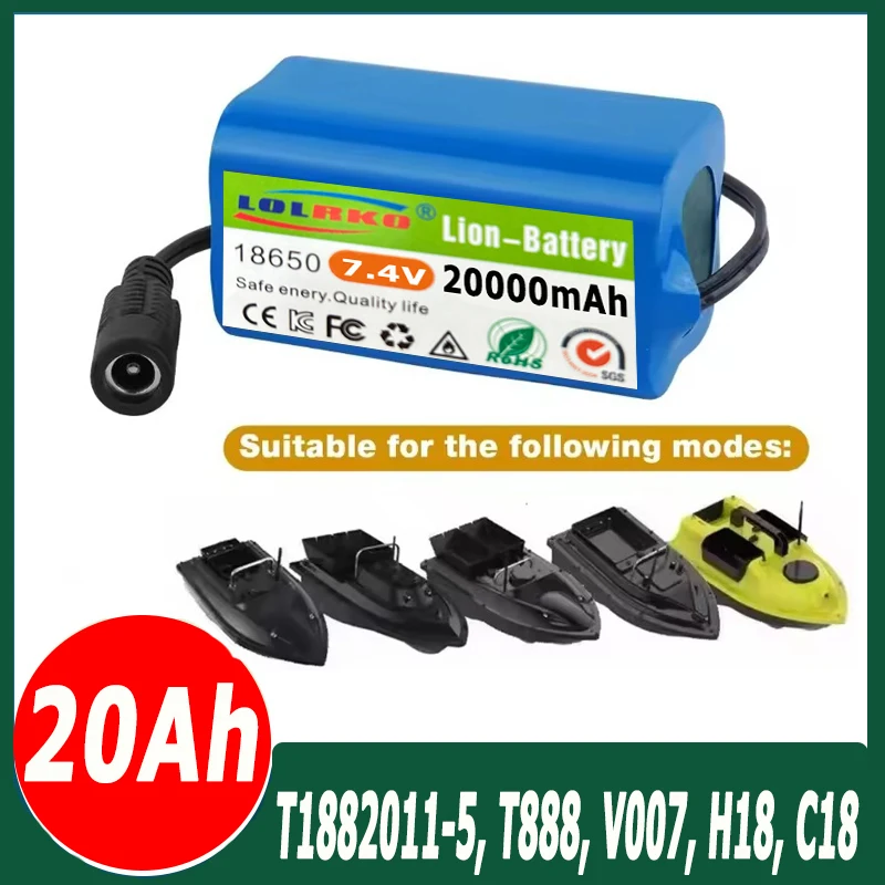 7.4V 20000mAh Battery For T188 T888 2011-5 V007 C18 H18 So on Remote Control RC Fishing Bait Boat Parts
7.4V 20000mAh Battery For T188 T888 2011-5 V007 C18 H18 So on Remote Control RC Fishing Bait Boat Parts