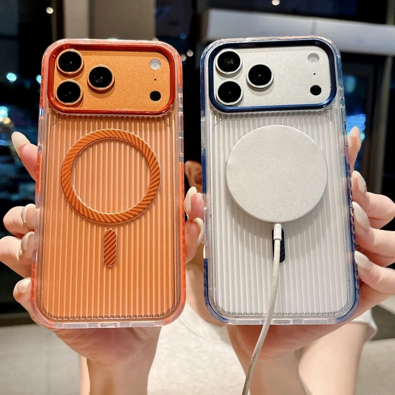 Luxury striped transparent magnetic phone case for iPhone17 16 15 14 13 Pro Max luggage compartment pattern armor protection cas
Luxury striped transparent magnetic phone case for iPhone17 16 15 14 13 Pro Max luggage compartment pattern armor protection cas