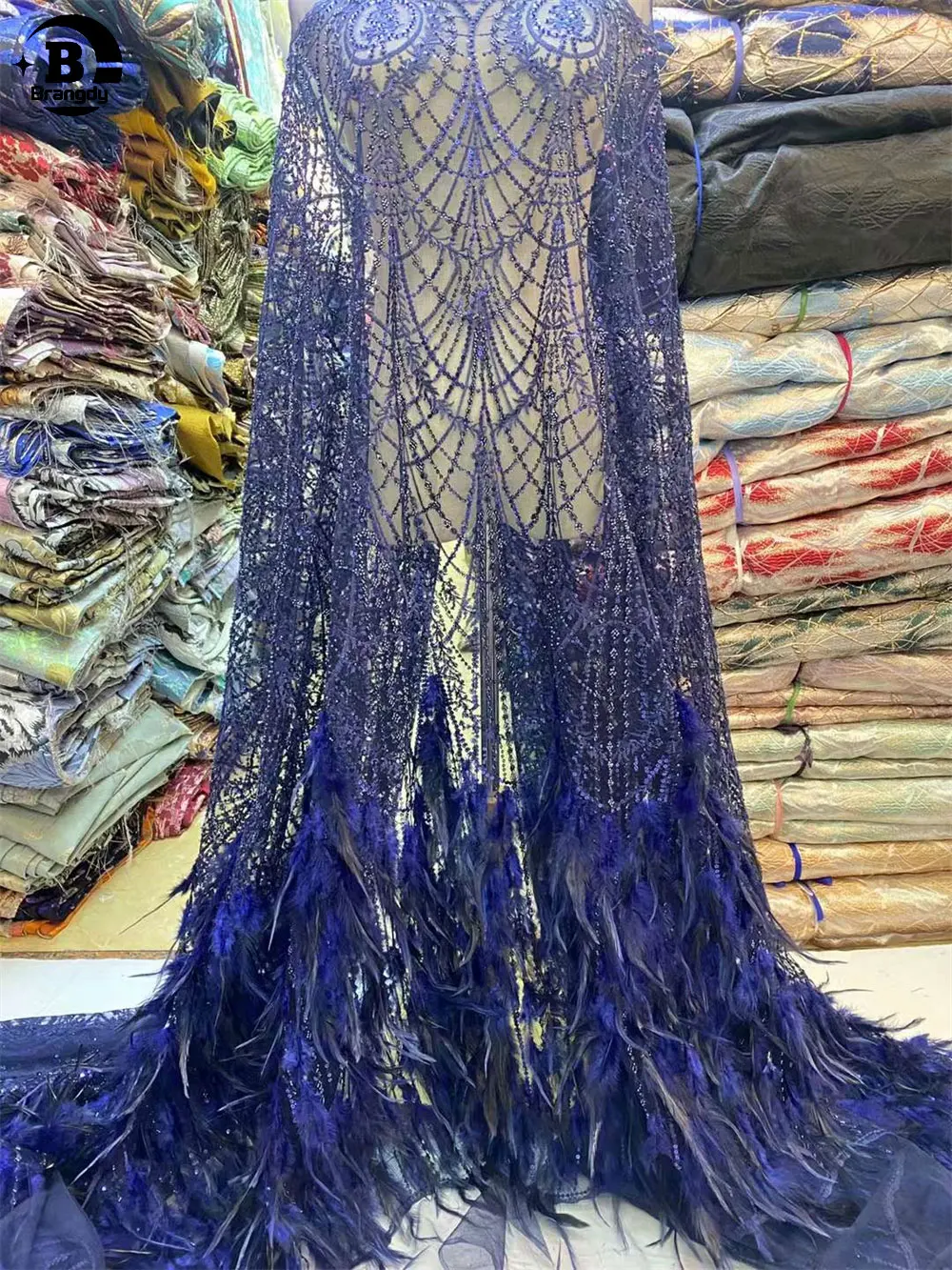 High Quality French Net Sequence African Sequined 3D Feather Beaded Lace Fabric Luxury Bridal Wedding Dress Beads 5 Yards J90028
High Quality French Net Sequence African Sequined 3D Feather Beaded Lace Fabric Luxury Bridal Wedding Dress Beads 5 Yards J90028