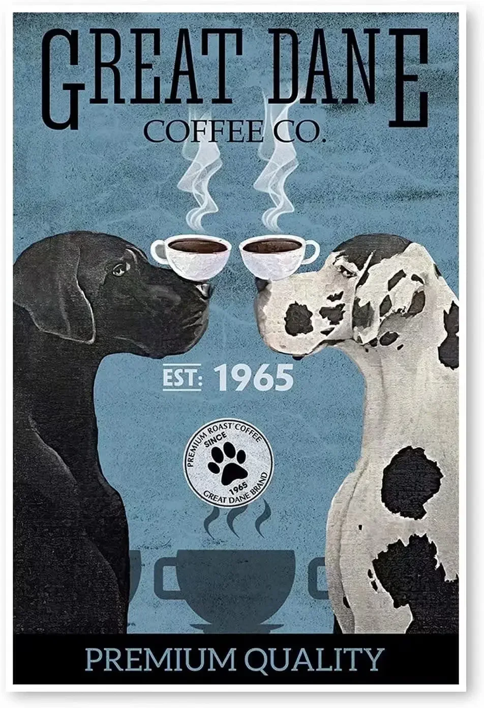 Great Dane Metal Tin Sign Great Dane Coffee Co. Funny Poster Cafe Restaurant Kitchen Living Room Bathroom Home Art Wall
Great Dane Metal Tin Sign Great Dane Coffee Co. Funny Poster Cafe Restaurant Kitchen Living Room Bathroom Home Art Wall