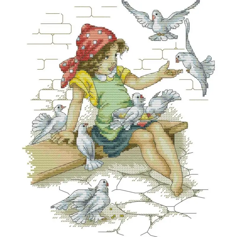 Girl and Dove Character Pattern Cross Stitch Set Aida 14 16 11ct White Canvas Printed Fabric Embroidery Kits DIY Hand Needlework
Girl and Dove Character Pattern Cross Stitch Set Aida 14 16 11ct White Canvas Printed Fabric Embroidery Kits DIY Hand Needlework