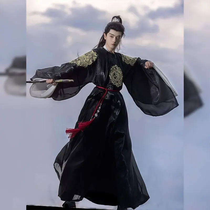 Chinese Fish Hanfu Robe Men Ancient Traditional Black Hanfu Male Cosplay Costume Round-neck Embroidery Fish Robe Tang Suits
Chinese Fish Hanfu Robe Men Ancient Traditional Black Hanfu Male Cosplay Costume Round-neck Embroidery Fish Robe Tang Suits