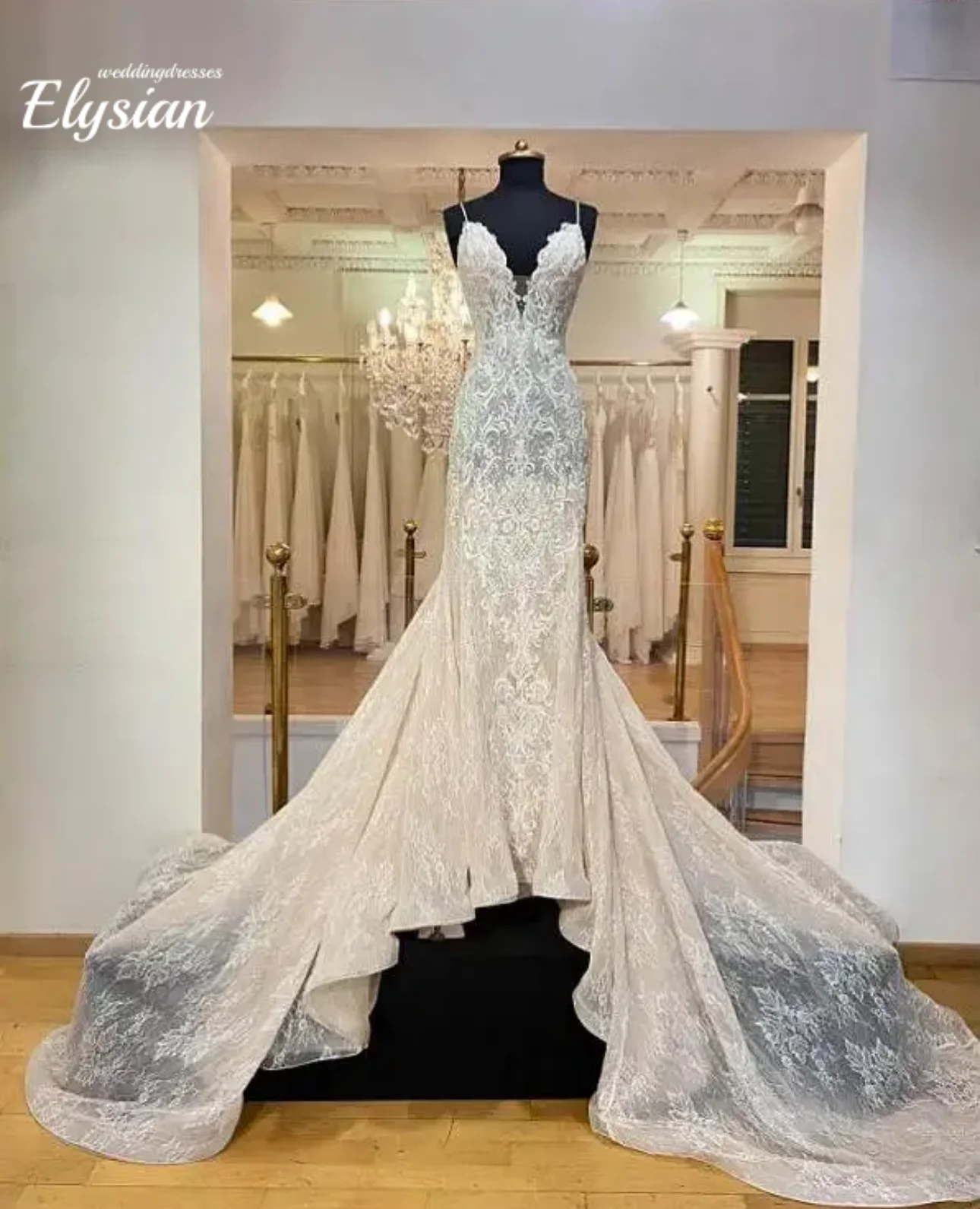 Customized Gorgeous Appliques Mermaid Wedding Dress Sparkly Beaded Spaghetti Strap Bride Gowns Sleeveless Sweep Train Bridal Dr
Customized Gorgeous Appliques Mermaid Wedding Dress Sparkly Beaded Spaghetti Strap Bride Gowns Sleeveless Sweep Train Bridal Dr