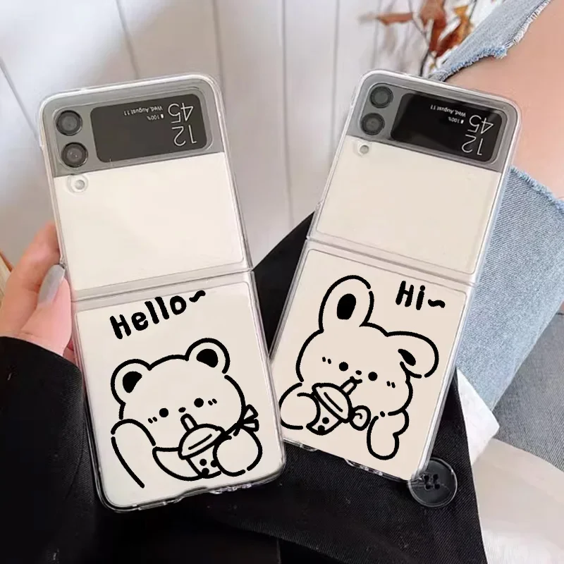 Cute Bear Bunny Couple Paired Phone Case For Samsung Galaxy Z Flip 6 ZFlip 5 Folding Cover for Samsung ZFlip 4 3 7 Shell Fundas
Cute Bear Bunny Couple Paired Phone Case For Samsung Galaxy Z Flip 6 ZFlip 5 Folding Cover for Samsung ZFlip 4 3 7 Shell Fundas