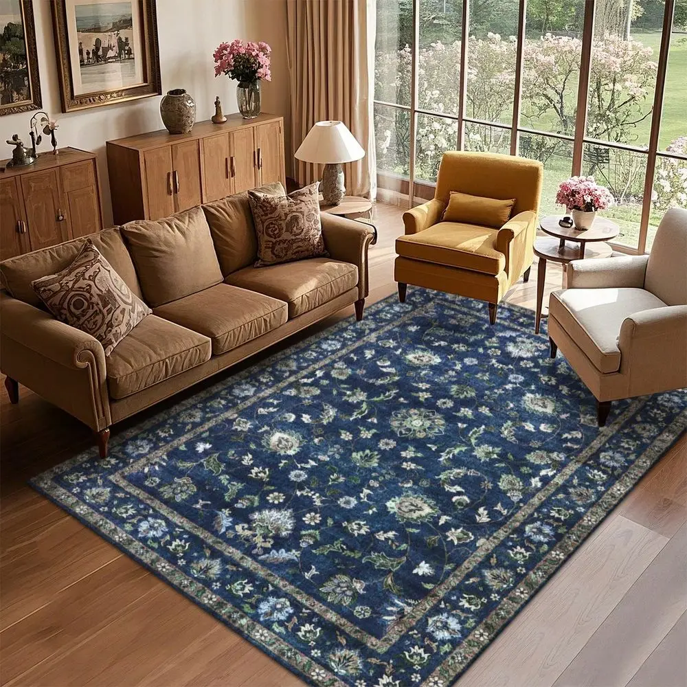 Navy Blue Floral Bohemian Printed Large Carpet, Exquisite Carpet, Comfortable And Beautiful, Versatile Decorative Style, Suitab
Navy Blue Floral Bohemian Printed Large Carpet, Exquisite Carpet, Comfortable And Beautiful, Versatile Decorative Style, Suitab