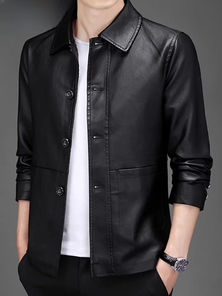 Warmth Men's Real Leather Jacket New Style Fleece Lined Top Layer Sheepskin Collar Jacket Outerwear TUCANO Business Casual
Warmth Men's Real Leather Jacket New Style Fleece Lined Top Layer Sheepskin Collar Jacket Outerwear TUCANO Business Casual