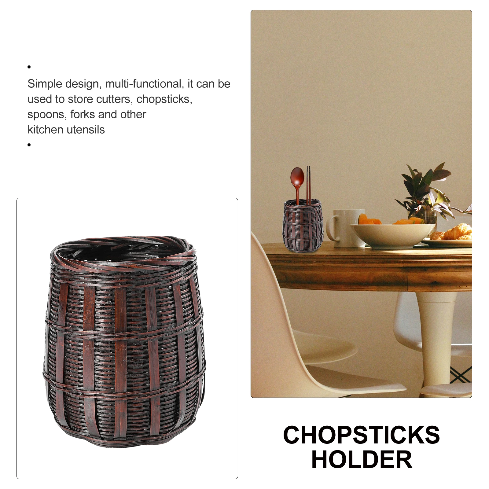 Makeup Brush Bamboo Storage Container Cutlery Organizer Weaving Chopsticks Basket 
Makeup Brush Bamboo Storage Container Cutlery Organizer Weaving Chopsticks Basket