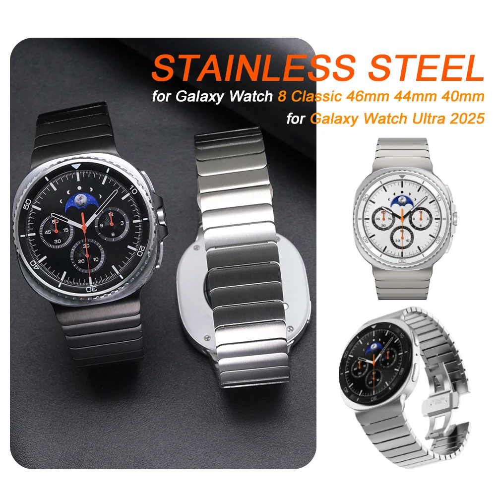 Ремешок из нержавеющей стали для Samsung Galaxy Watch 8 Classic, 46 мм, мужской роскошный металлический ремешок для Galaxy Watch Ultra2 2025 2024, 47 мм, ремень
Ремешок из нержавеющей стали для Samsung Galaxy Watch 8 Classic, 46 мм, мужской роскошный металлический ремешок для Galaxy Watch Ultra2 2025 2024, 47 мм, ремень