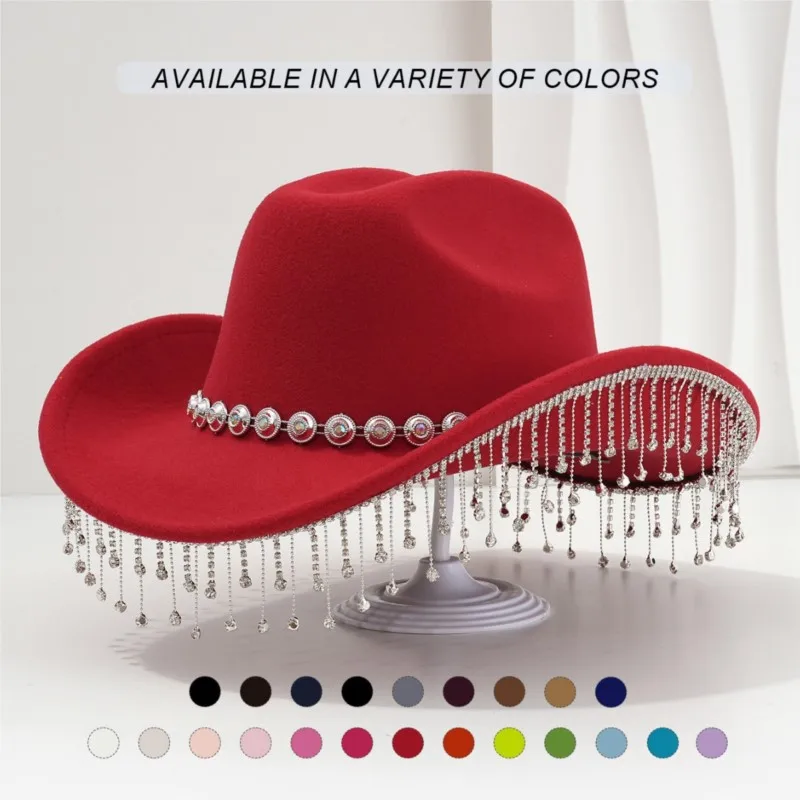 A unisex top hat with round eyes and flowing tassels is perfect for party
A unisex top hat with round eyes and flowing tassels is perfect for party