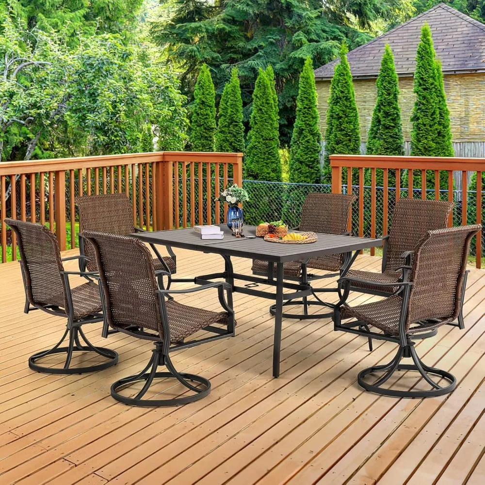 Patio Wicker Swivel Chair Set of 6, Heavy Duty Outdoor Dining Chair with 23.5'' High Back, Extra-Large Water-Fall, Customized
Patio Wicker Swivel Chair Set of 6, Heavy Duty Outdoor Dining Chair with 23.5'' High Back, Extra-Large Water-Fall, Customized