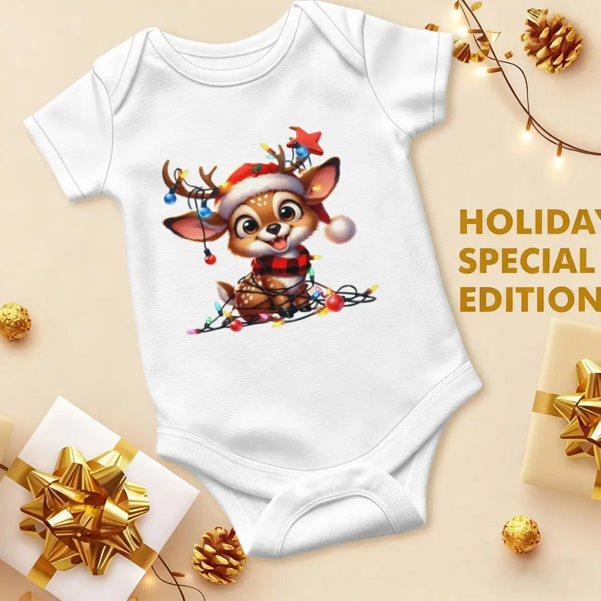 Newborn Girl Boy Bodysuits Cute Christmas Reindeer Cotton Infant Jumpsuit Festive Holiday Party Gift Reindeer Lights Baby Romper
Newborn Girl Boy Bodysuits Cute Christmas Reindeer Cotton Infant Jumpsuit Festive Holiday Party Gift Reindeer Lights Baby Romper