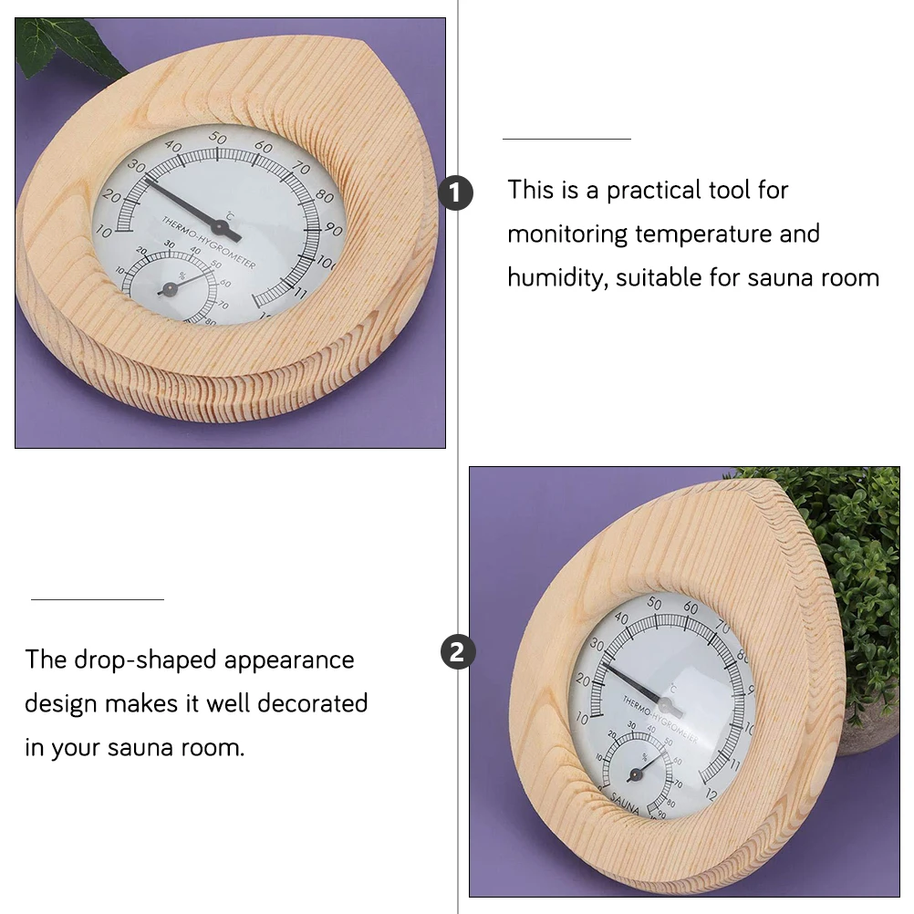 Wooden Hygrothermograph Humidity Temperature Meter Sauna Room Household Durable Thermometer Hygrometer Black Delicate Dial
Wooden Hygrothermograph Humidity Temperature Meter Sauna Room Household Durable Thermometer Hygrometer Black Delicate Dial